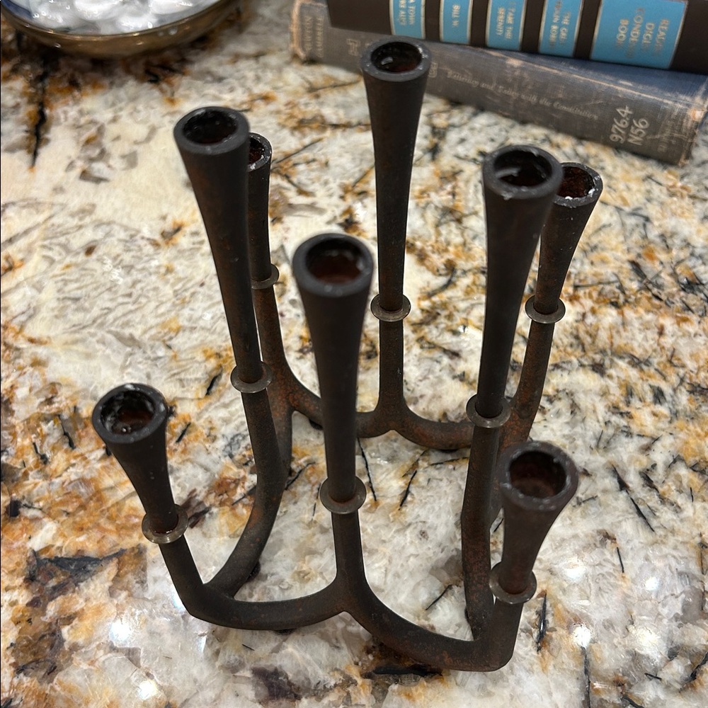 Vintage Dansk Designs Cast Iron Crown candelabra